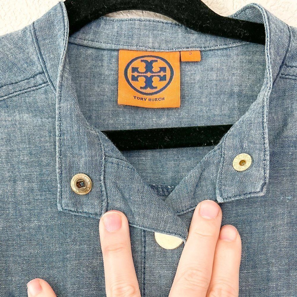 Tory Burch Chambray Shirt Dress, Size 2 - Picture 5 of 8